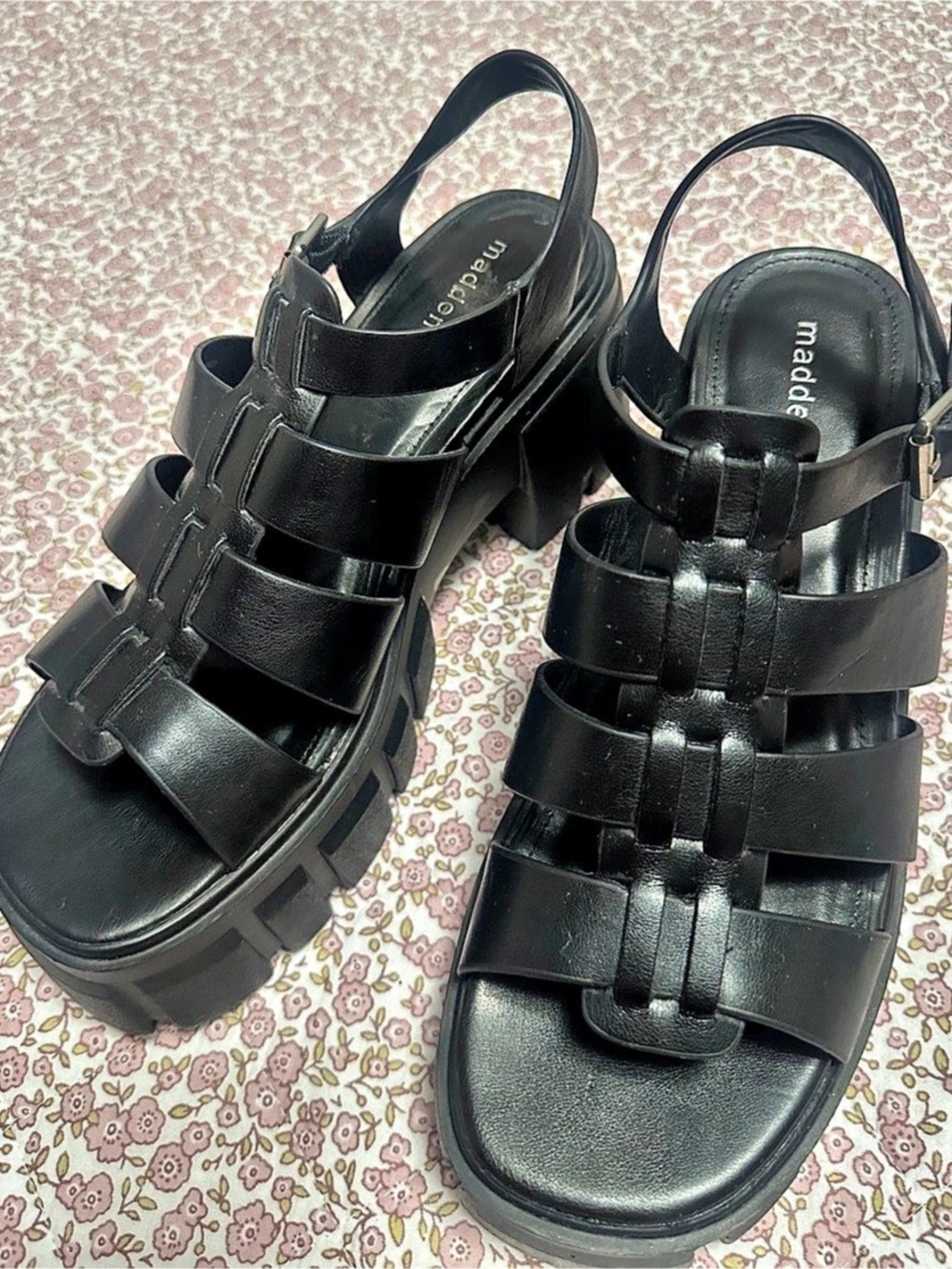 Madden Girl Platform Gladiator Sandals in Black US 9